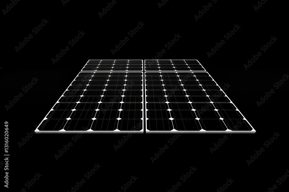 Poster a sleek solar panel array is displayed against a black background, emphasizing its design and techno