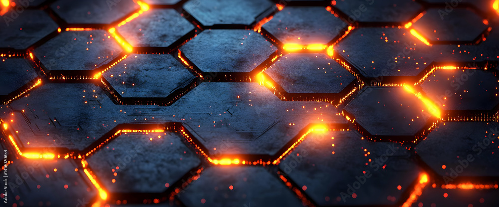 Poster abstract glowing hexagon pattern background