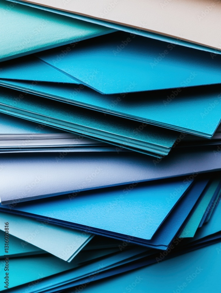Poster minimalist paper flow contemporary teal and azure design textures - digital creative assets for mode