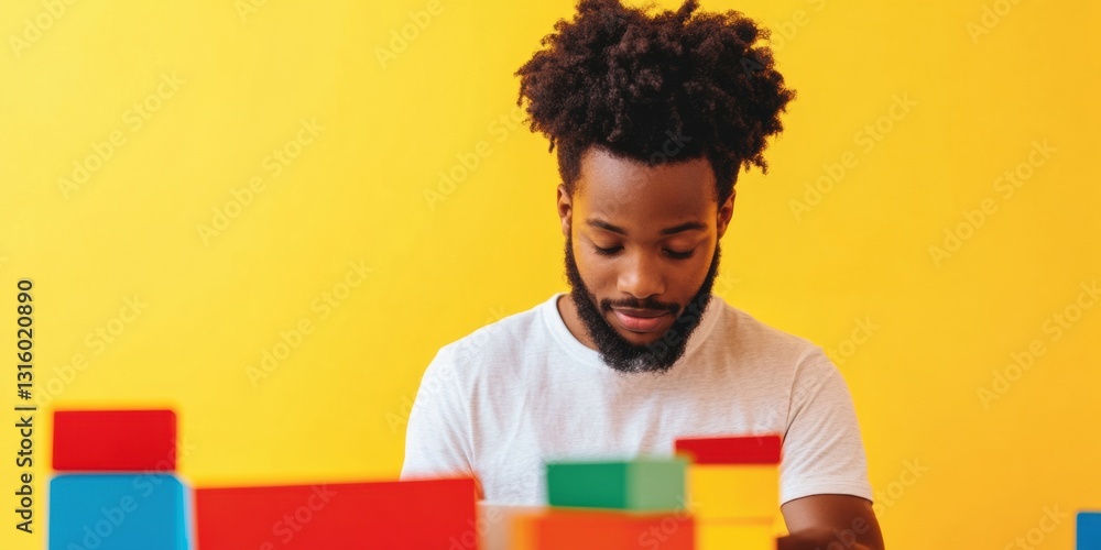 Aufkleber vibrant minimalist creative gen z entrepreneur exploring color psychology in design workspace with m