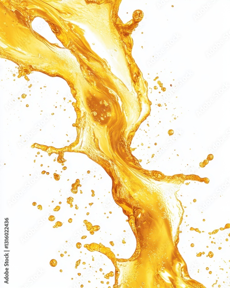 Poster captivating splash of vibrant orange juice against a pure white background creating dynamic movement