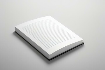 Blank hardcover book mockup. isolated on white background. Flat lay view. It can be used for promo, catalogs, brochures, magazines, etc. Ready for your design, book with white blank cover isolated.