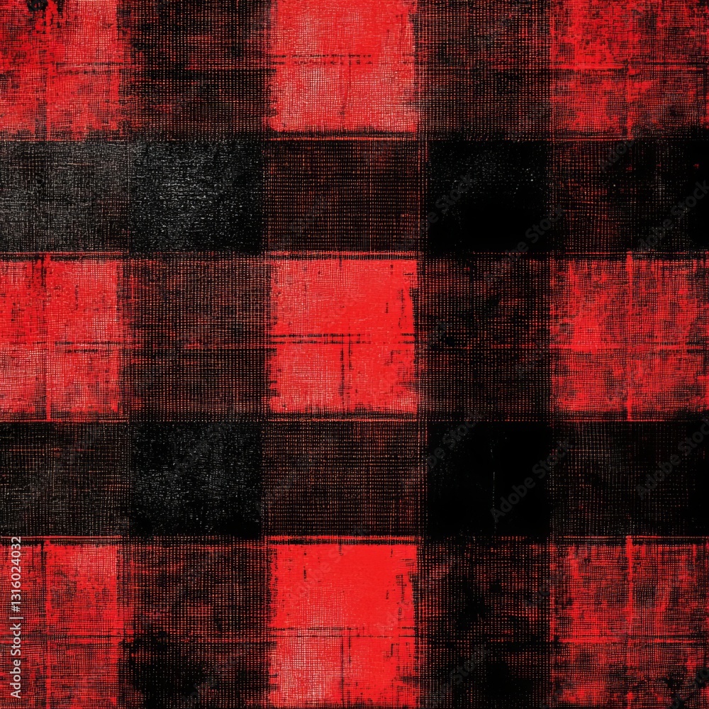 Poster this image features a vibrant red and black plaid pattern, perfect for various design projects. the 