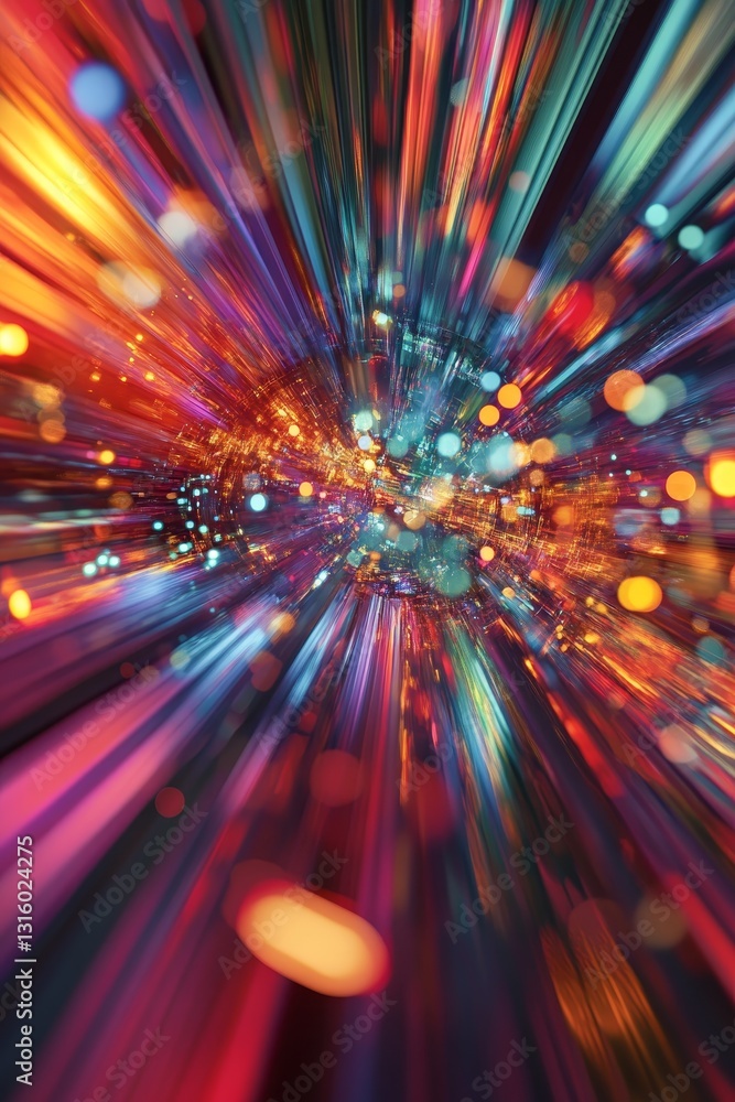 Aufkleber this mesmerizing abstract image showcases vibrant light trails and dynamic bursts of color, creating