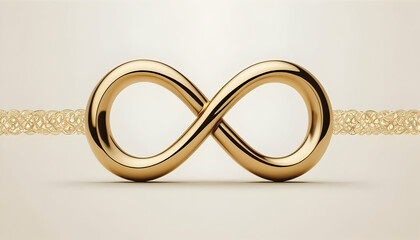 Elegant golden infinity symbol on a soft neutral background