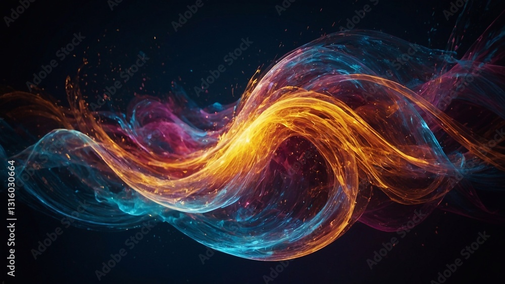 Poster Abstract Light Wave: Dynamic Colorful Particle Swirl