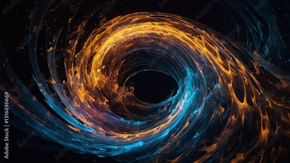 Poster abstract light wave: dynamic colorful particle swirl