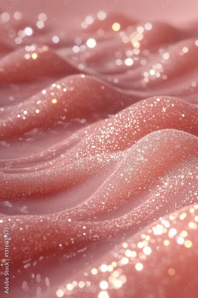 Poster abstract shimmering waves of light pink glittery substance creating a dreamy and ethereal atmosphere