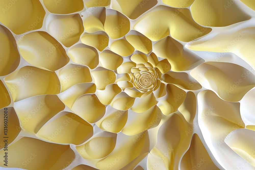 Poster butter yellow geometric spiral pattern background design for inviting spaces