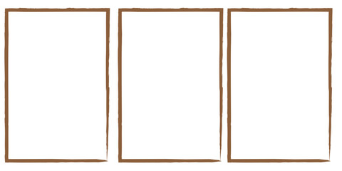 Fototapeta premium Grunge photo frame template collection. Grunge frames for photo collage, stories and social network media. Rectangular old rough edge effect border for picture overlay. Set of vector illustration