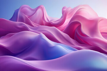 Fototapeta premium Abstract Flowing Fabric Design With Pink And Purple Gradient