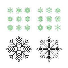 set of snowflakes
