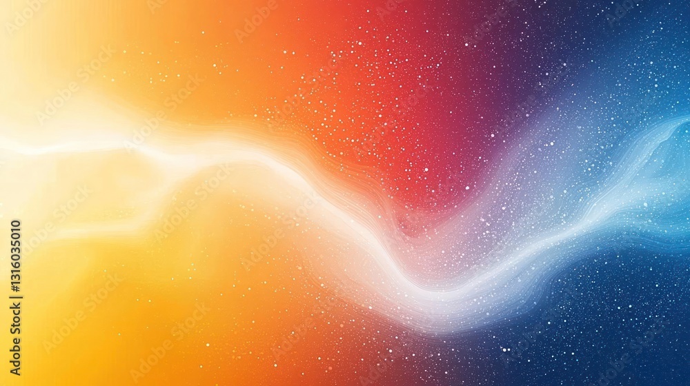 Poster abstract multicolored background with glittering light and glowing wave