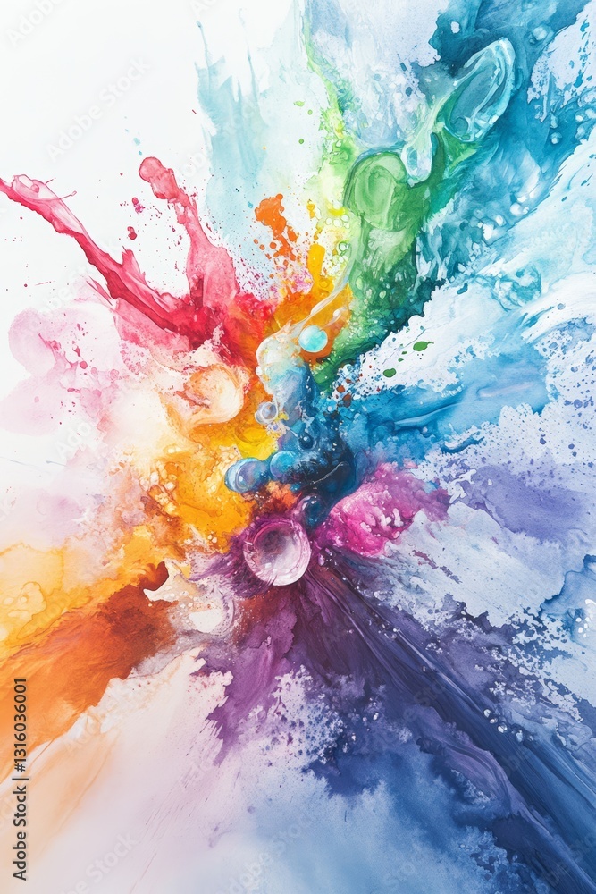 Poster this captivating abstract artwork features a vibrant splash of colors blending seamlessly. perfect f