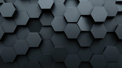 Abstract Dark Hexagonal Grid A Symphony of Shadows and Depth in Geometric Design of excellence
