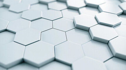 Abstract Hexagonal Geometric Pattern A Seamless 3D Render of Interlocking White