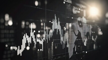 Fototapeta premium Abstract Financial Chart with Uptrend Line and Detailed Graph Elements