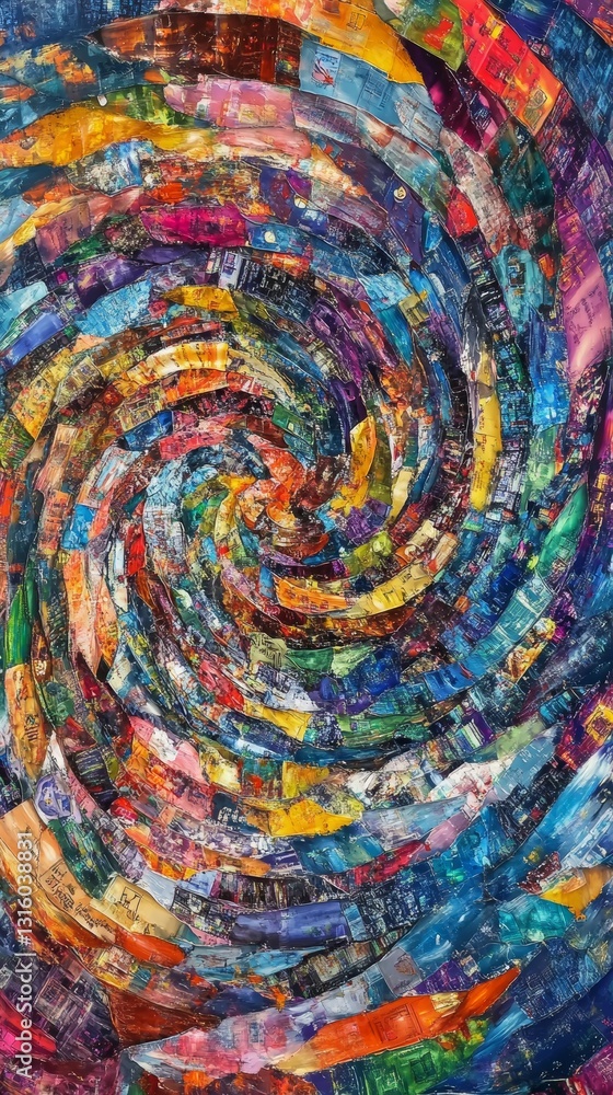 Aufkleber this vibrant abstract artwork features a swirling mix of colors and textures, creating a dynamic vis
