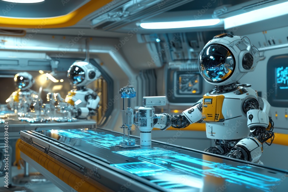 Poster ai robots test in microgravity on orbital station