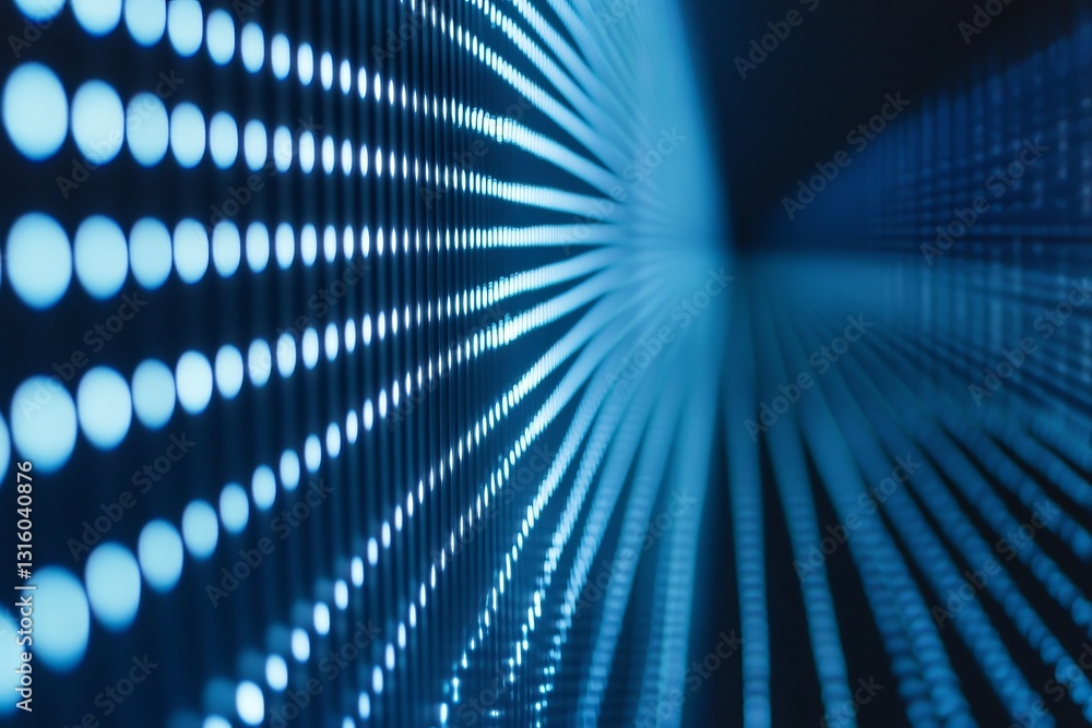 Poster this abstract image features vibrant blue dots that create a sense of depth and motion, perfect for 