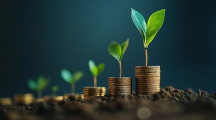 Growth of Investment with Coins and Plants for Long-Term Success