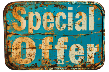"Special Promotion" Text Isolated on Transparent Background