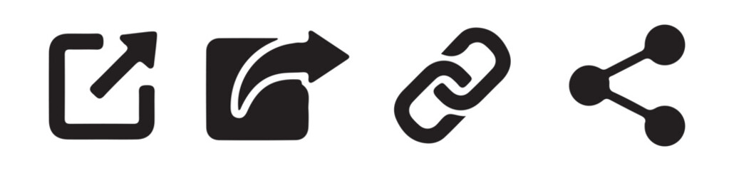 High Quality Share Icon Set. Social Media Sharing Buttons.  Flat & Minimalist Design. vector illustration eps 10.
