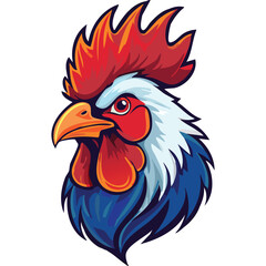 Brave rooster head mascot
