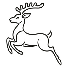  Elegant Leaping Deer Outline - Minimalist Wildlife Design
