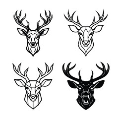Fototapeta premium deer head silhouette