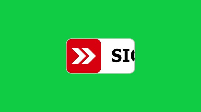 Green screen animation Sign Up button with pointer, simple animation of cursor icon clicking Sign Up button, Animation of Sign Up button, Sign Up button animation