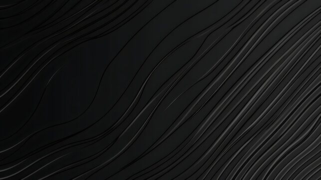 A bold black abstract design with liquid-inspired curves and a sleek, modern texture.