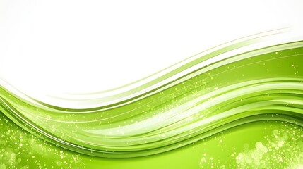 Fototapeta premium A sleek green background featuring curved, flowing wave patterns with a high-energy glowing core.