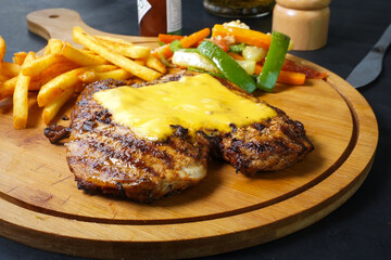 Stake with Fries and veggies