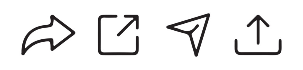 Share Icon Set. Social Media Share Symbols.  Flat and Modern Design. vector illustration eps 10.