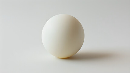 Exquisite Display of a Standard Sized White Table Tennis Ball against a White Background
