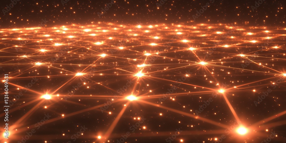 Aufkleber abstract glowing digital network grid representing technological connectivity and innovation