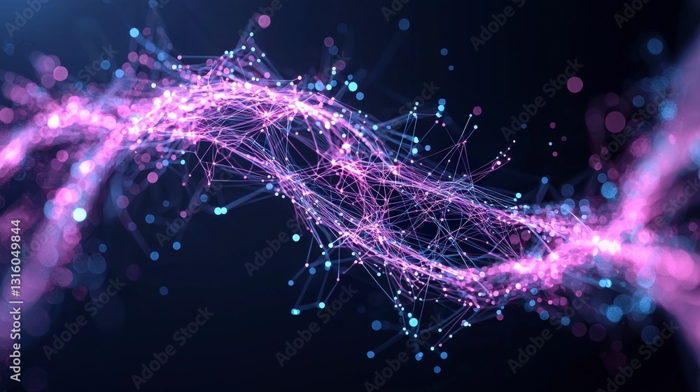 Aufkleber abstract ai network data flow digital connections futuristic technology