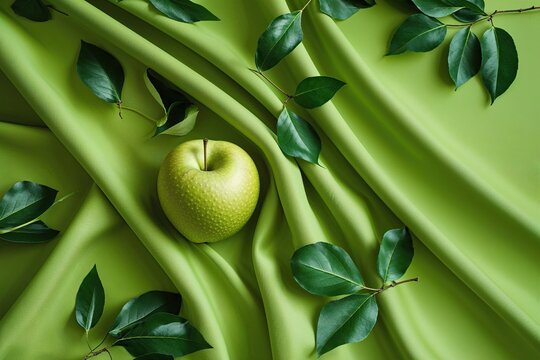 Lively Apple Green Atmosphere with Flowing Soft Fabric