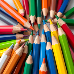 Fototapeta premium Multi-colored pencils background