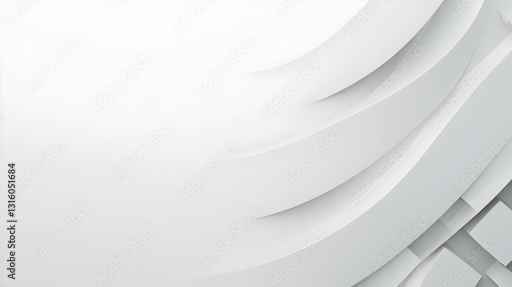 Poster abstract white background with smooth 3d shapes curves and lines minimalist design wallpaper graphic