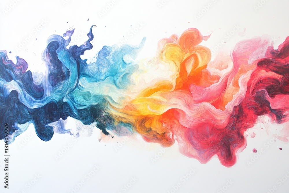 Poster vibrant abstract colorful swirl design with fluid motion effect