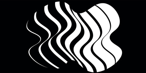 Abstract futuristic dark black background with waved design. Realistic 3d wallpaper with luxury flowing lines. Elegant backdrop for poster, website, brochure, banner