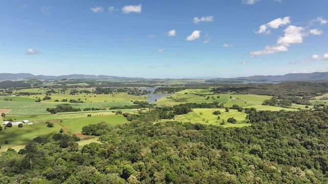 Aerial footage of Yungaburra Queensland Australia