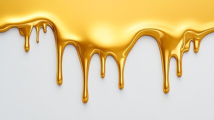 Liquid Gold Dripping Down, 3D Render AI Generated