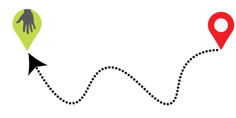 dotted arrow icon set, dotted line vector vector illustration