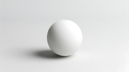 Exquisite Display of a Standard Sized White Table Tennis Ball against a White Background