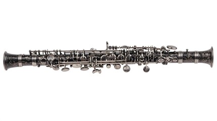 Obraz premium Antique Black and Silver English Horn: A Detailed Close-Up