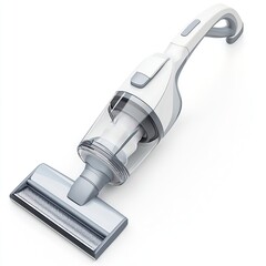 Compact vacuum cleaner 3D render on a white base.