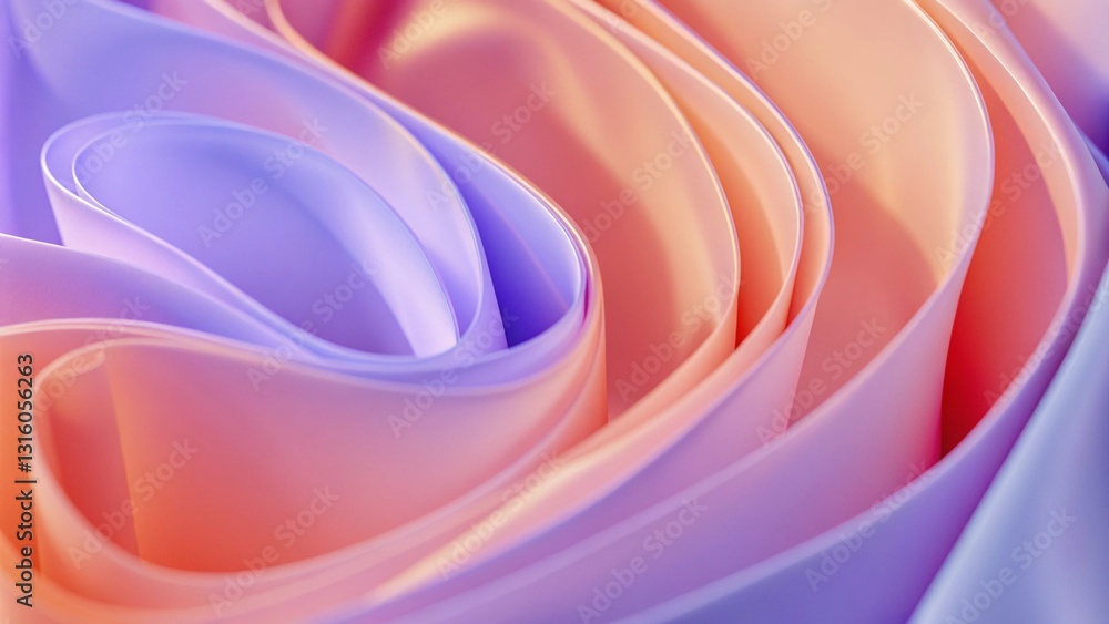 Poster abstract 3d design with smooth flowing curves and vertical lines. dynamic wavelike patterns, gradien